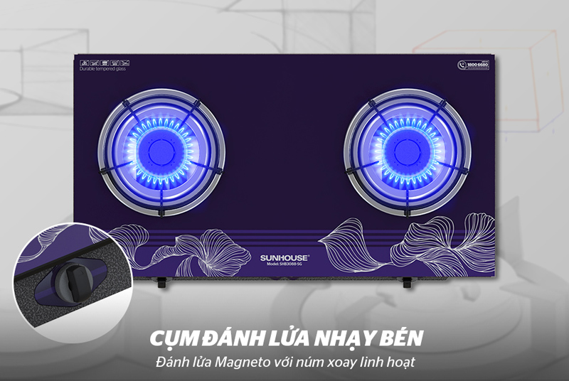Bếp gas dương Sunhouse SHB3088SG - Hàng chính hãng