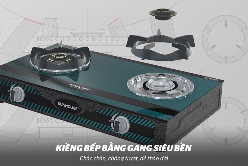 Bếp gas dương Sunhouse SHB3339SG - Hàng chính hãng