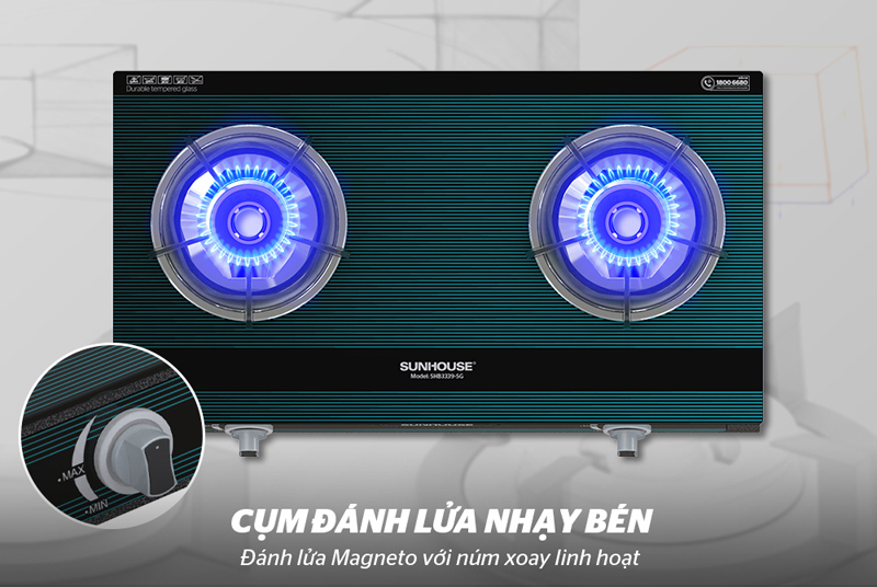 Bếp gas dương Sunhouse SHB3339SG - Hàng chính hãng