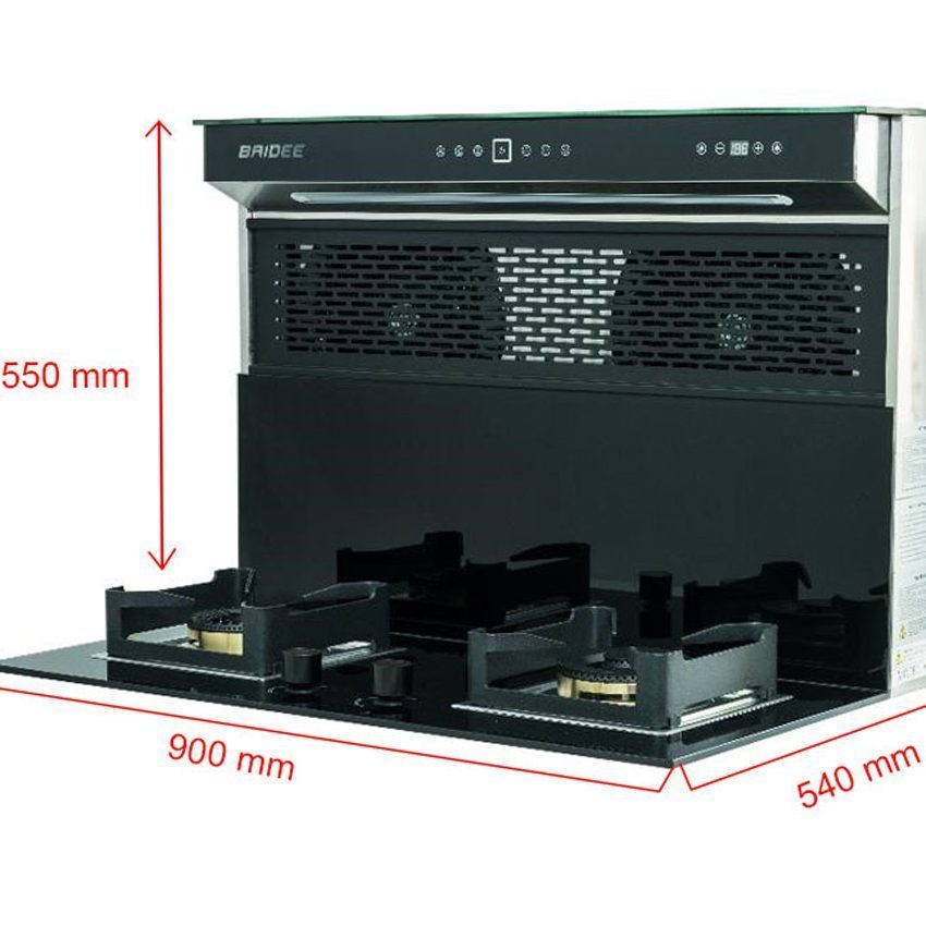 kích thước của bếp gas tích hợp hút mùi Baidee EA9-10