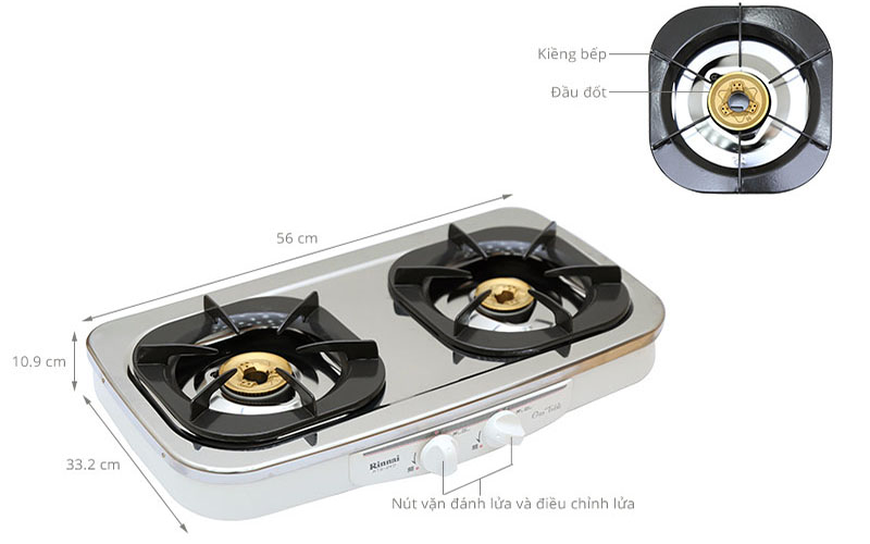 Bếp gas dương Rinnai RTS-2KD - Hàng chính hãng