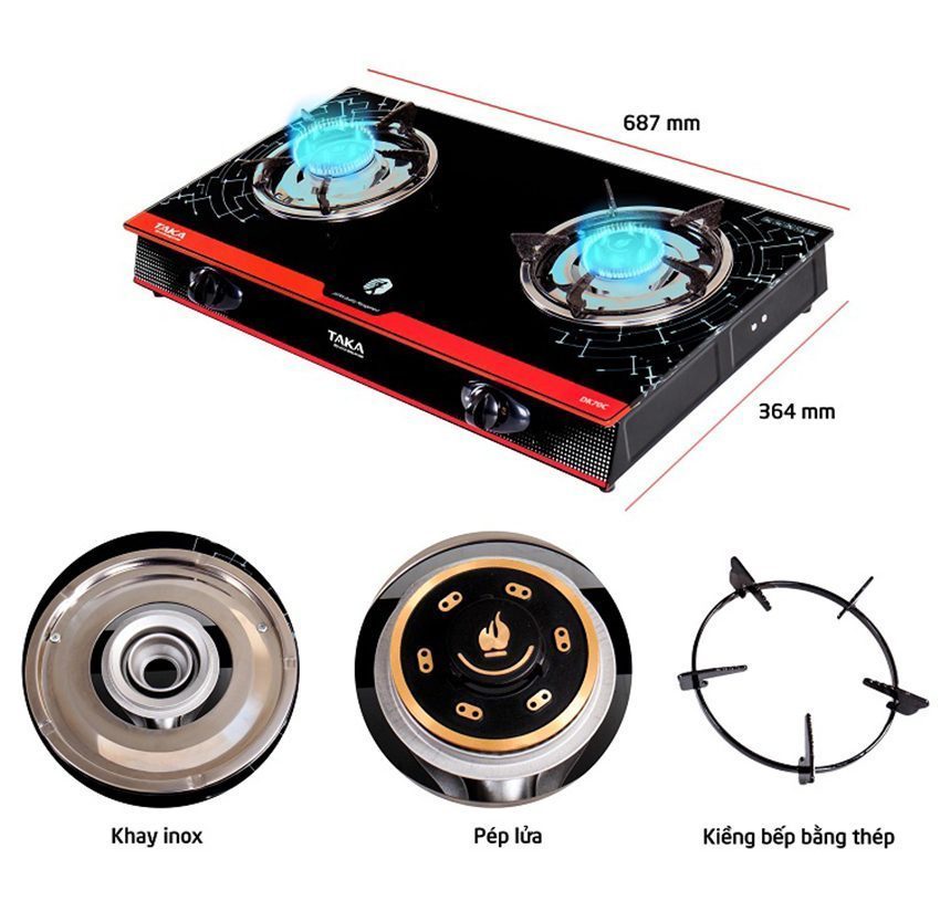 Bếp gas dương Taka DK70C - Hàng chính hãng