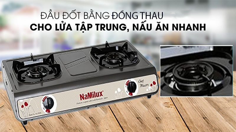 Thiết kế đầu đốt của Bếp gas dương đôi Namilux NA-703AFM