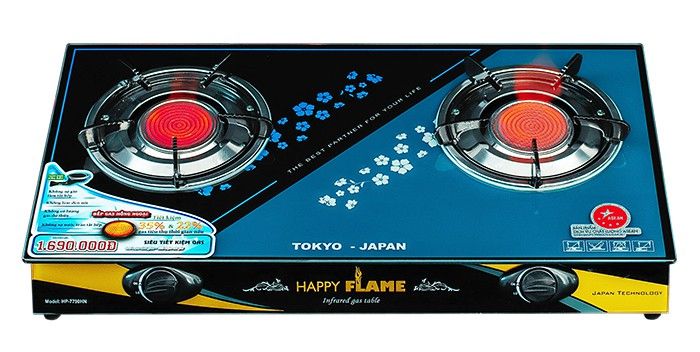 Bếp gas hồng ngoại Happy Flame HP-7790HN đang nấu