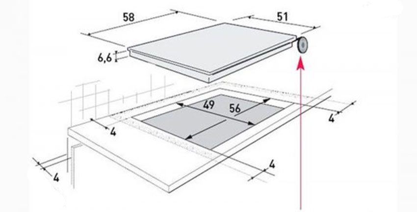 Kích thước của bếp gas kết hợp từ Brandt TI1013B