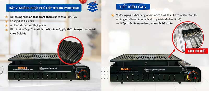 Bếp nướng tích nhiệt Namilux GM3053PF - Hàng chính hãng