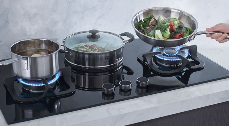 Bếp gas với nồi hấp điện âm Electrolux EHG9360BS - Hàng chính hãng