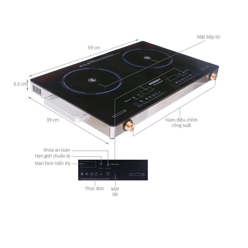Bếp hồng ngoại đôi Sanaky SNK-203HGNW - Hàng chính hãng