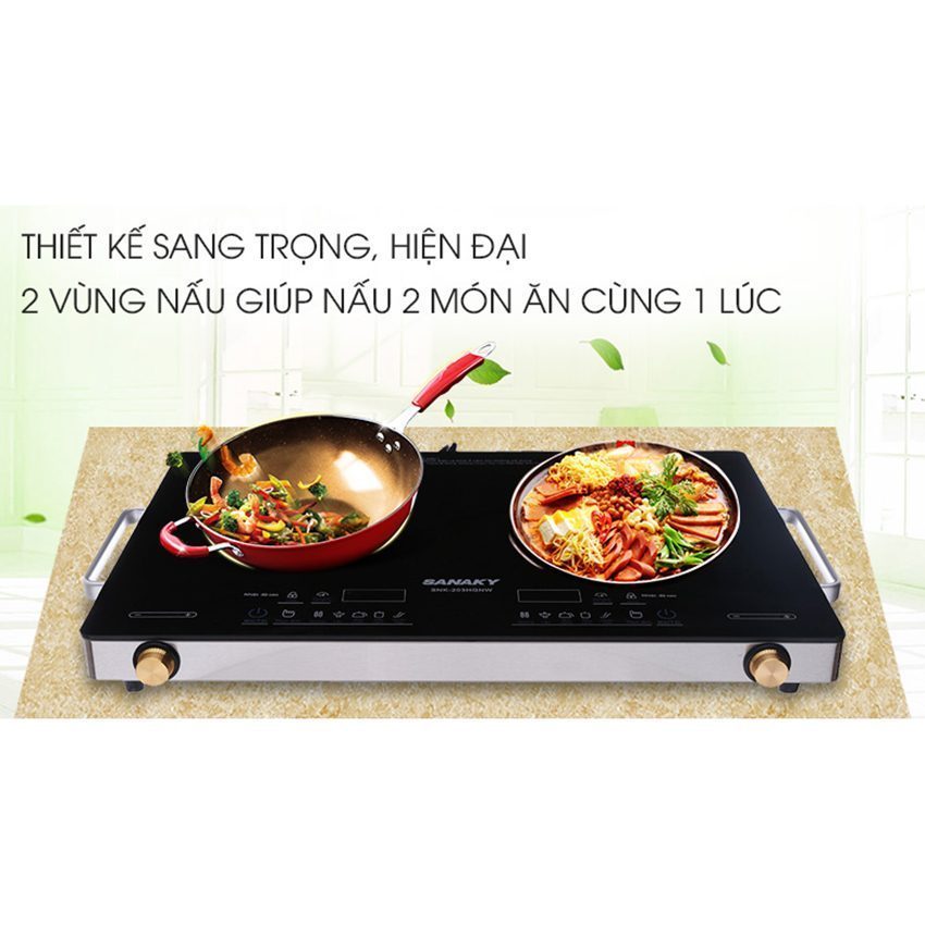 Bếp hồng ngoại đôi Sanaky SNK-203HGNW - Hàng chính hãng