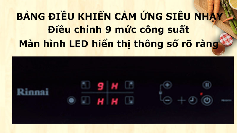 Bếp hồng ngoại âm 4 vùng nấu Rinnai RB-E41HV - Hàng chính hãng