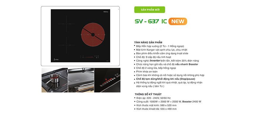 Bếp hồng ngoại điện từ Sevilla SV-637IC - Hàng chính hãng