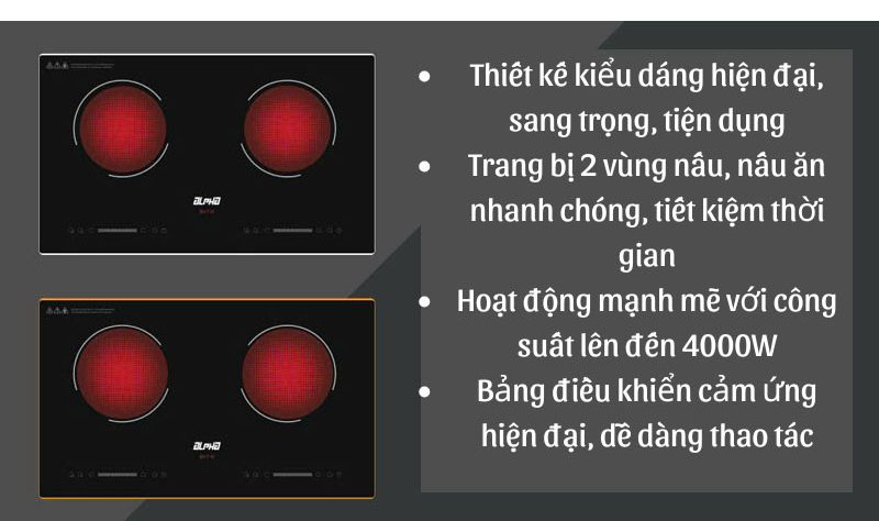 Tính năng nổi bật của bếp hồng ngoại đôi Alpha BV7-R