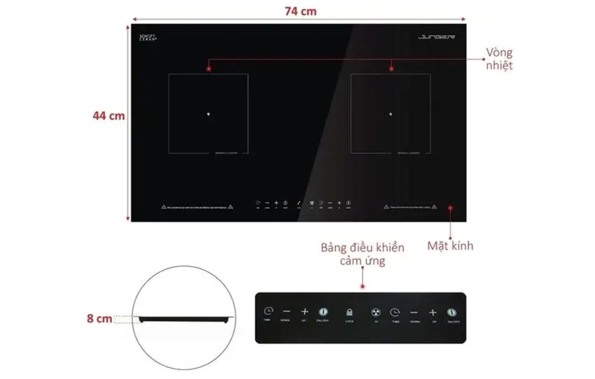 Chi tiết của bếp hồng ngoại đôi Junger ID-18