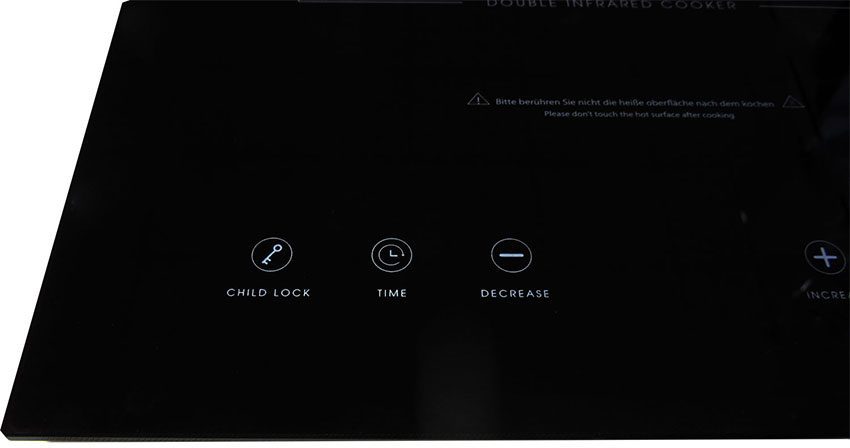 Bảng điều khiển của bếp hồng ngoại đơn Junger MT-92