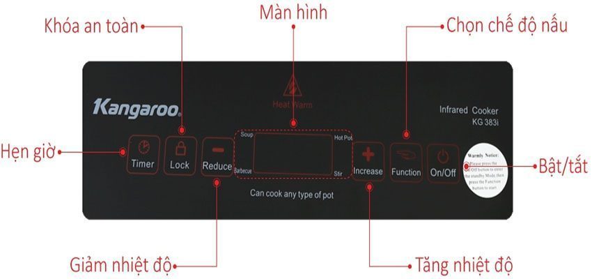 Bếp hồng ngoại đơn Kangaroo KG383i - Hàng chính hãng