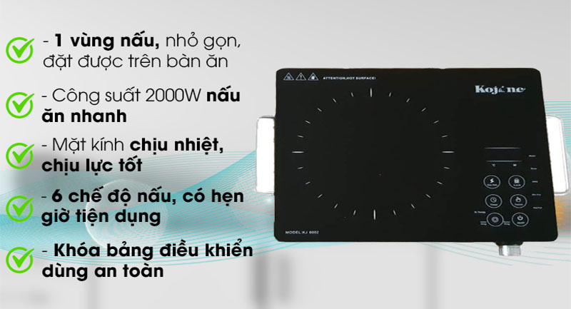 Bếp hồng ngoại đơn Kojine KJ-6002 - Hàng chính hãng