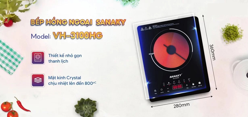 Bếp hồng ngoại đơn Sanaky VH-3100HG - Hàng chính hãng