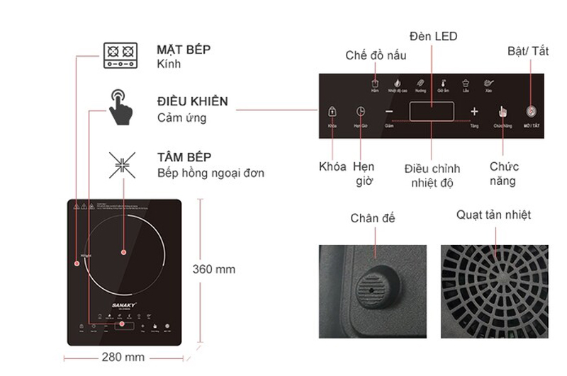 Bếp hồng ngoại đơn Sanaky VH-3100HG - Hàng chính hãng