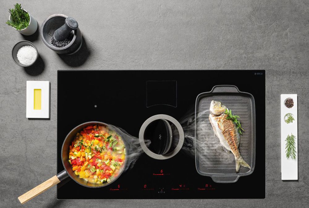 Bếp từ kết hợp hút mùi Elica Nikola Tesla Switch BL/F/80 - Hàng chính hãng