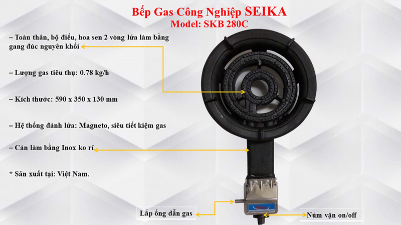 Bếp gas công nghiệp Seika SKB280C - Hàng chính hãng