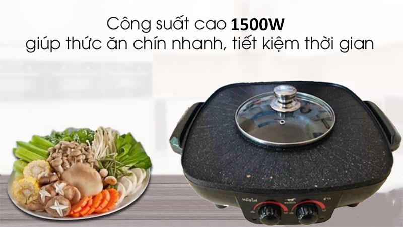 Bếp lẩu nướng đa năng 2 trong 1 Mishushita MS-0918 - Hàng chính hãng