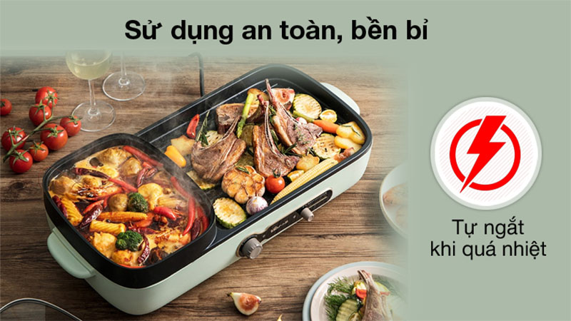 Tính năng an toàn của Bếp lẩu nướng đa năng Bear DKL-C15G1