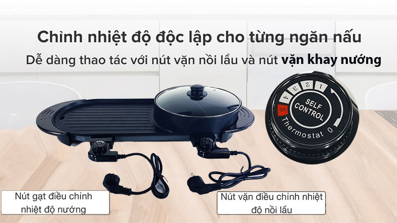 Điều khiển của Bếp lẩu nướng đa năng Matika MTK-6929