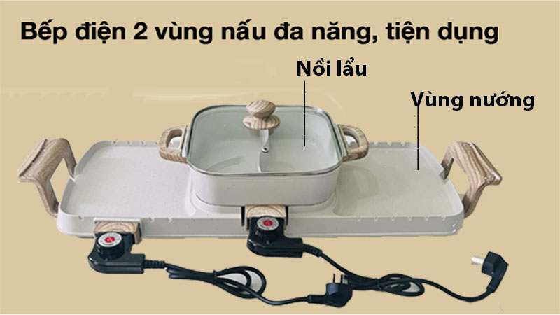 Bếp lẩu nướng điện 2 trong 1 Aoran AORAN - Hàng chính hãng