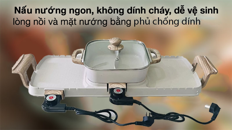 Bếp lẩu nướng điện 2 trong 1 Aoran AORAN - Hàng chính hãng