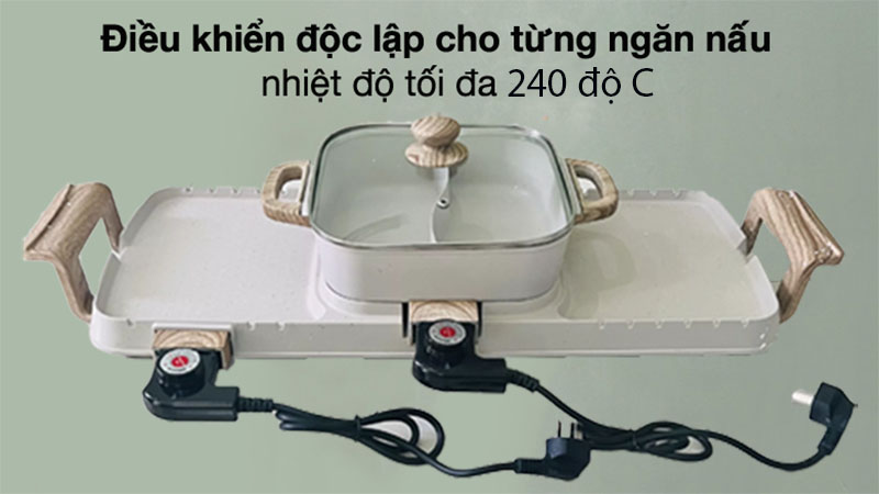 Bếp lẩu nướng điện 2 trong 1 Aoran AORAN - Hàng chính hãng