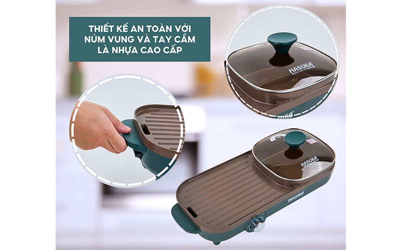Bếp lẩu nướng điện Hasuka HSK-363LN - Hàng chính hãng