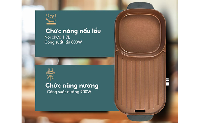 Bếp lẩu nướng điện Hasuka HSK-363LN - Hàng chính hãng