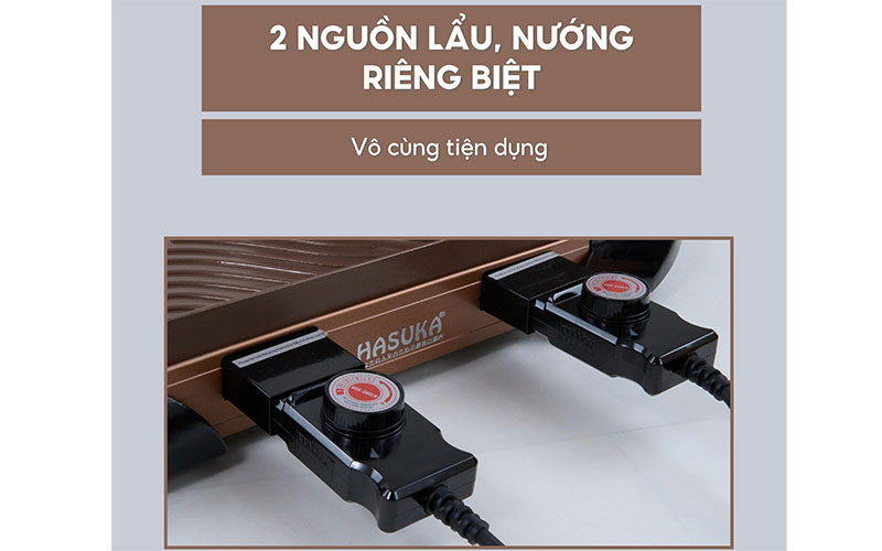 Bếp lẩu nướng điện Hasuka HSK-366LN - Hàng chính hãng