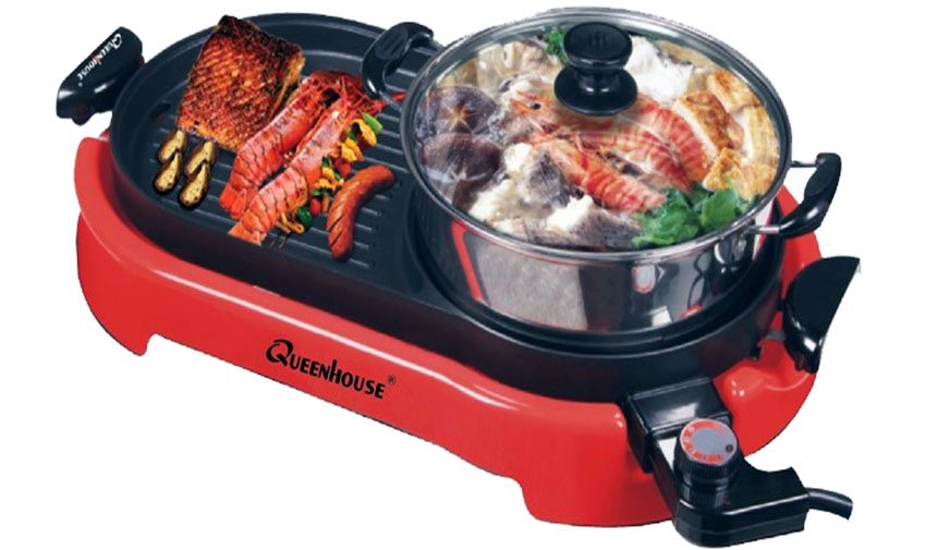 Bếp lẩu nướng điện QueenHouse QH-223NL - Hàng chính hãng