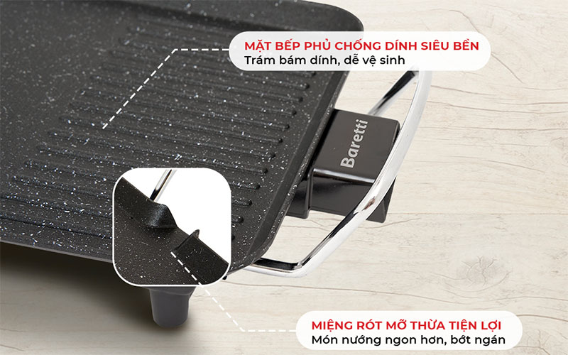 Bếp nướng điện vân đá Baretti BRD462 - Hàng chính hãng