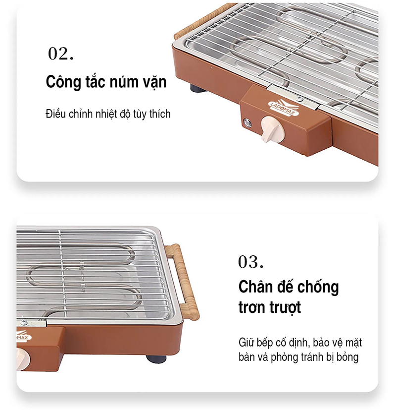 Bếp nướng điện Ladomax HA-1186 - Hàng chính hãng