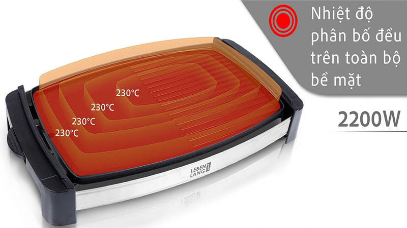 Bếp nướng điện không khói Lebenlang LBG8588 - Hàng chính hãng