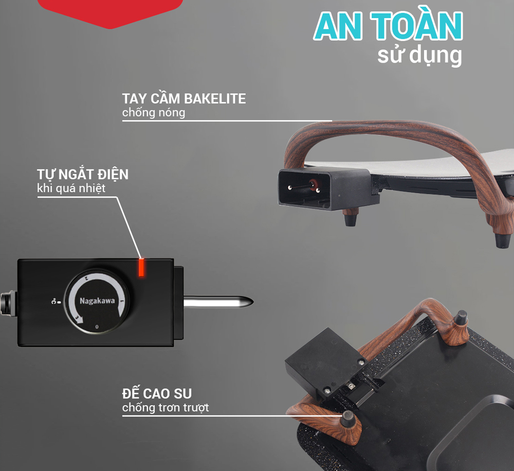 Bếp nướng điện vân đá Nagakawa NAG3103 - Hàng chính hãng