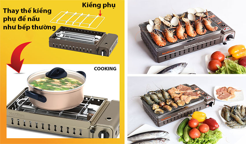 Tính năng của Bếp nướng gas đa năng Namilux GM2120PS