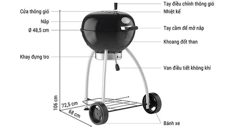Bếp nướng BBQ Rosle 25007 NO.1 BELLY F50 - Hàng chính hãng