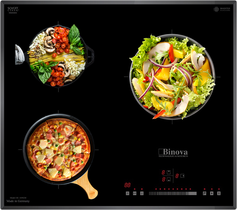 Bếp từ 3 vùng nấu Binova BI-689GM - Hàng chính hãng