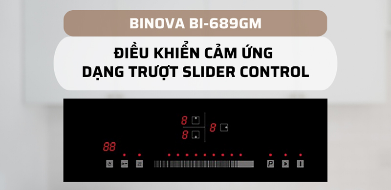 Bếp từ 3 vùng nấu Binova BI-689GM - Hàng chính hãng