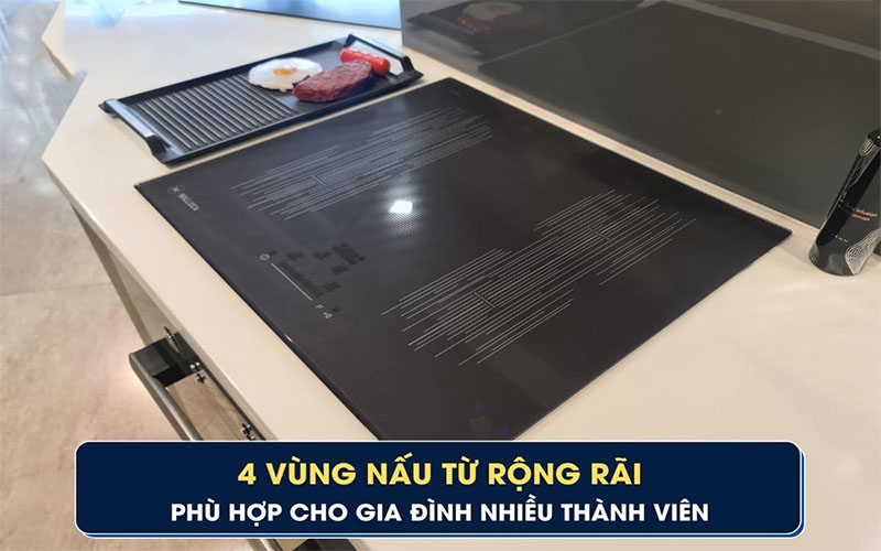Thiết kế 4 vùng nấu của Bếp từ 4 vùng nấu Malloca MI-594 LINEAR