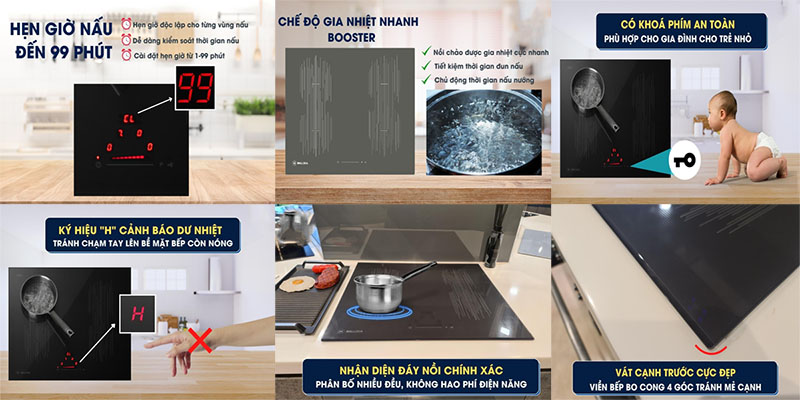 Các tính năng của Bếp từ 4 vùng nấu Malloca MI-594 LINEAR