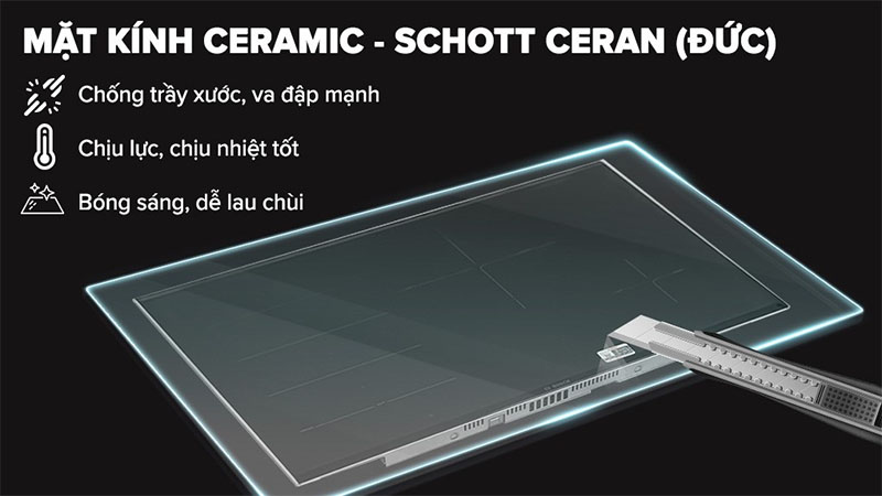 Bếp từ 4 vùng nấu lắp âm Bosch PXE875DC1E - Hàng chính hãng