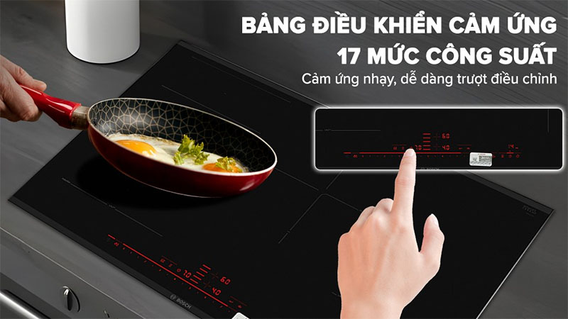 Bếp từ 4 vùng nấu lắp âm Bosch PXE875DC1E - Hàng chính hãng