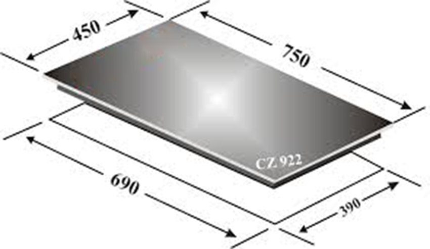 Kích thước của bếp từ Canzy CZ 922