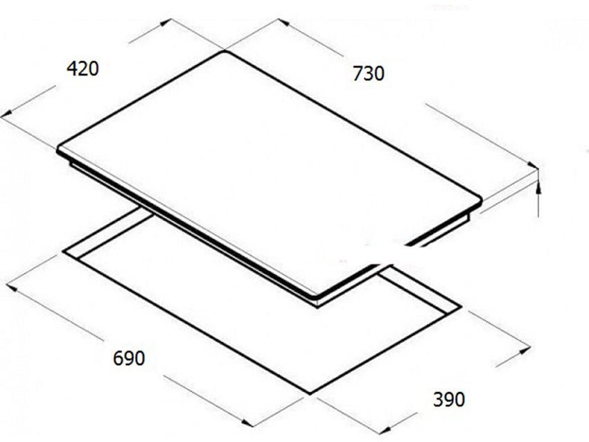 Kích thước của bếp từ Napoli NA800K3