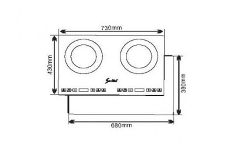 Kích thước của bếp từ Sevilla SV-802II