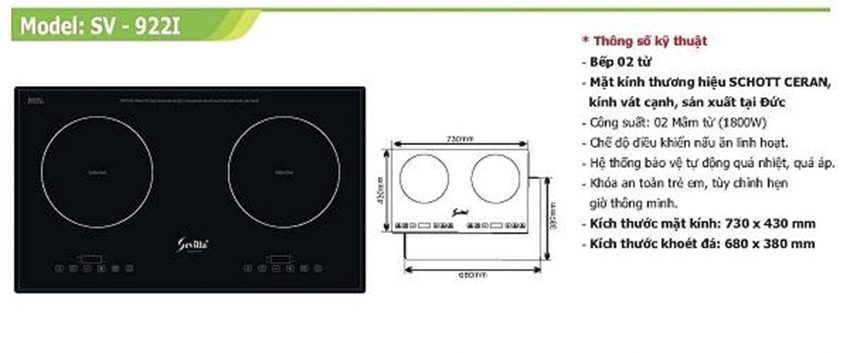 Chi tiết của bếp từ Sevilla SV-922I
